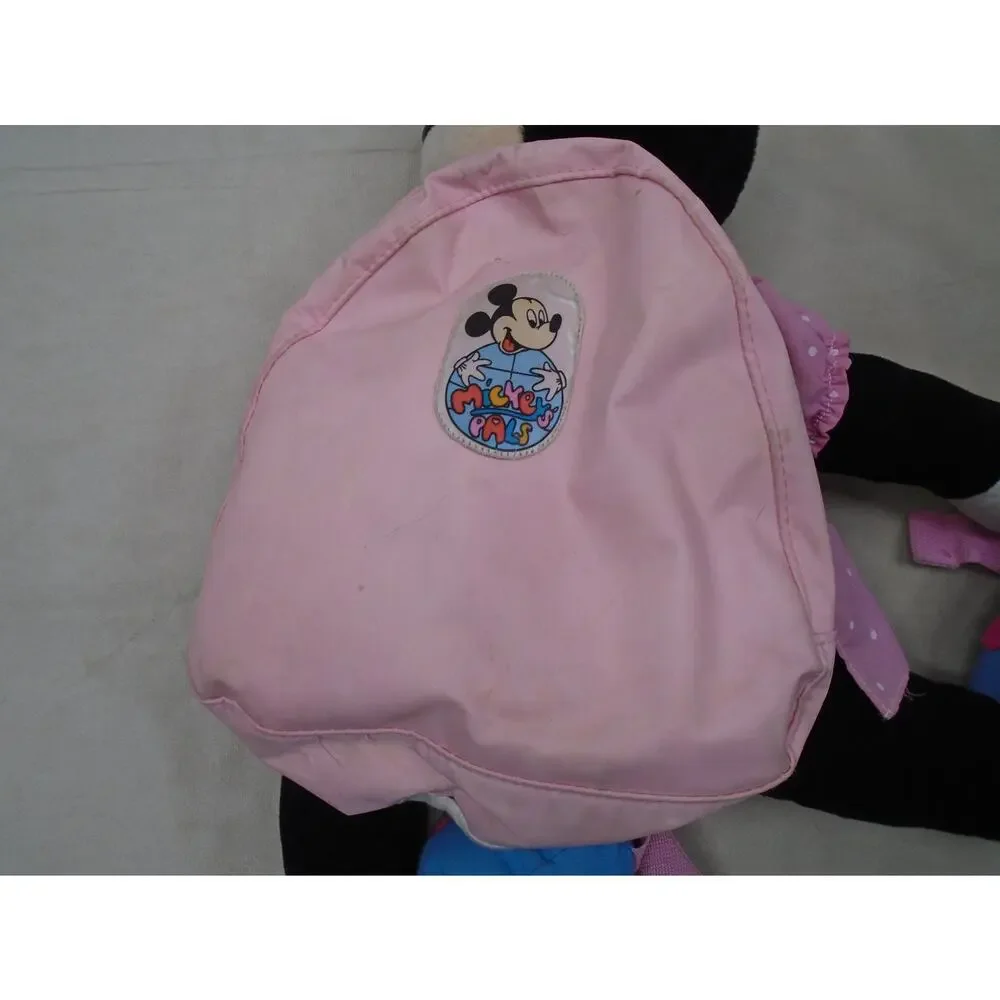Vintage Minnie Mouse Mickey's Pals Plush Doll Pink Backpack Dover Handbag Purse